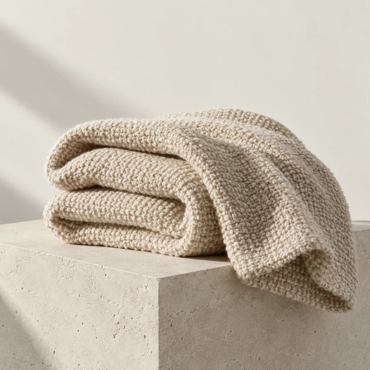 Weave wool throw
